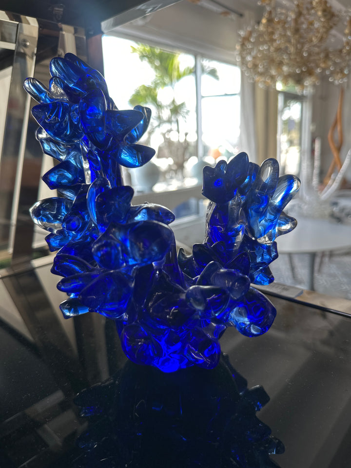 Murano Blue Coral Sculpture