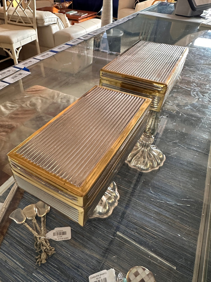 Pr Silver brass boxes