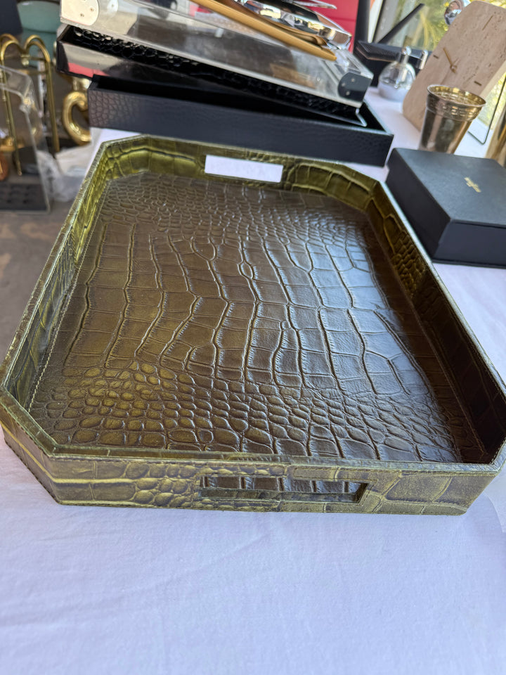 Large Faux Alligator tray