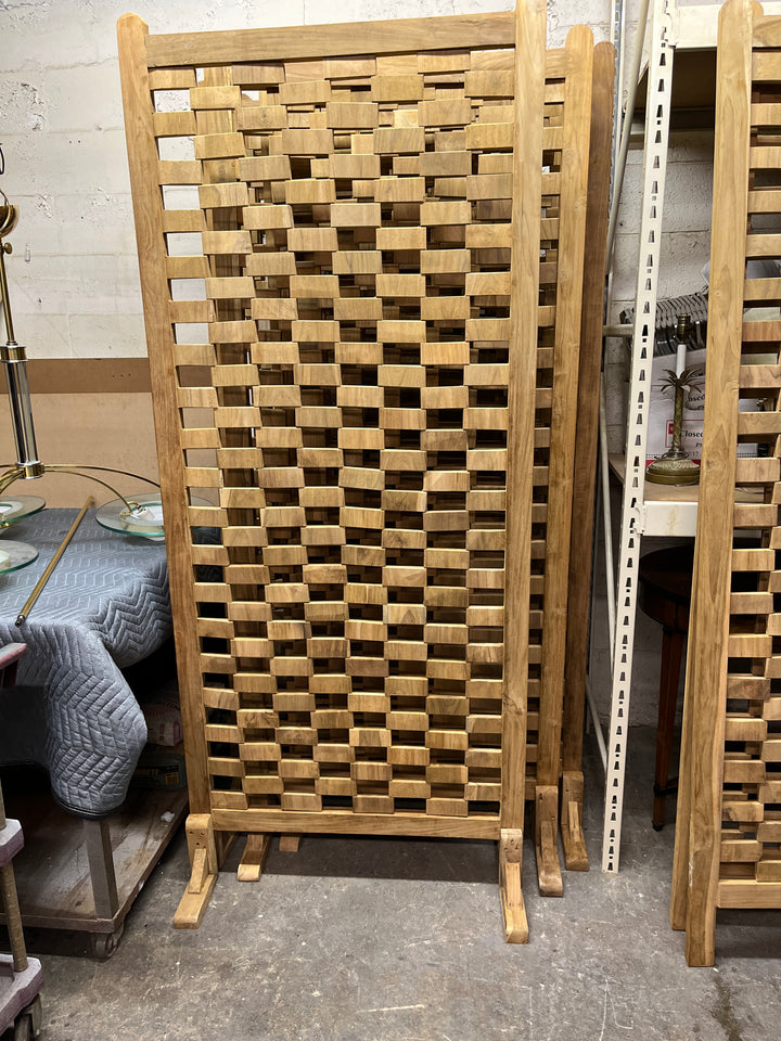 Teak free standing screen
