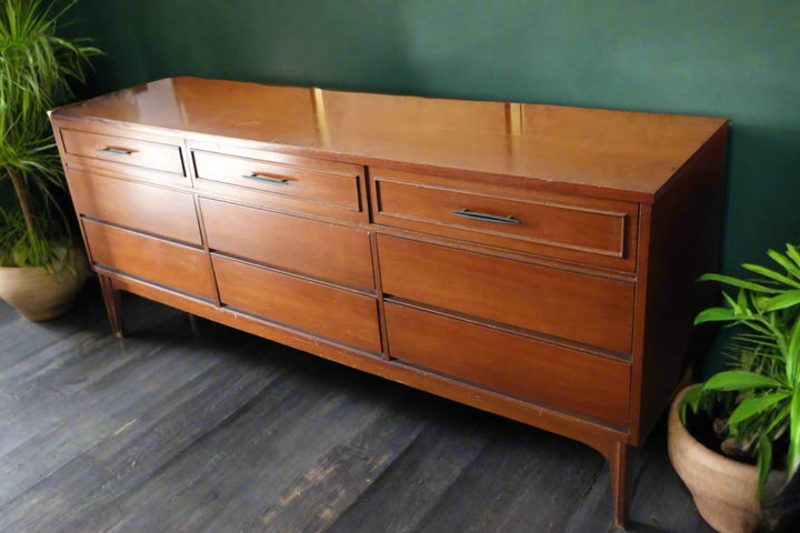 Dixie Walnut Mid Century Dresser