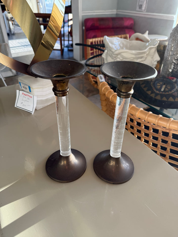 Pr Lg brass lucite CS