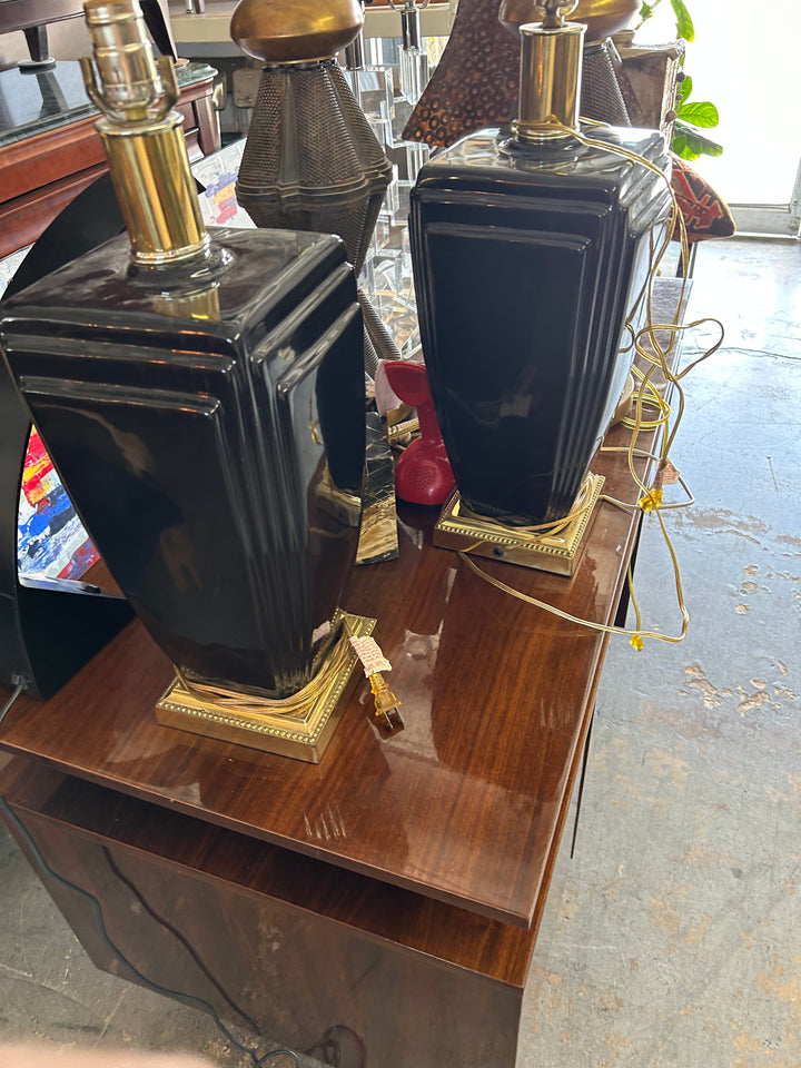 Pair Black Lamps