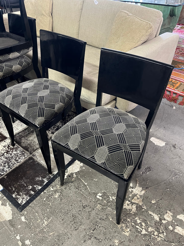 10 Black Lacquer Dining chairs