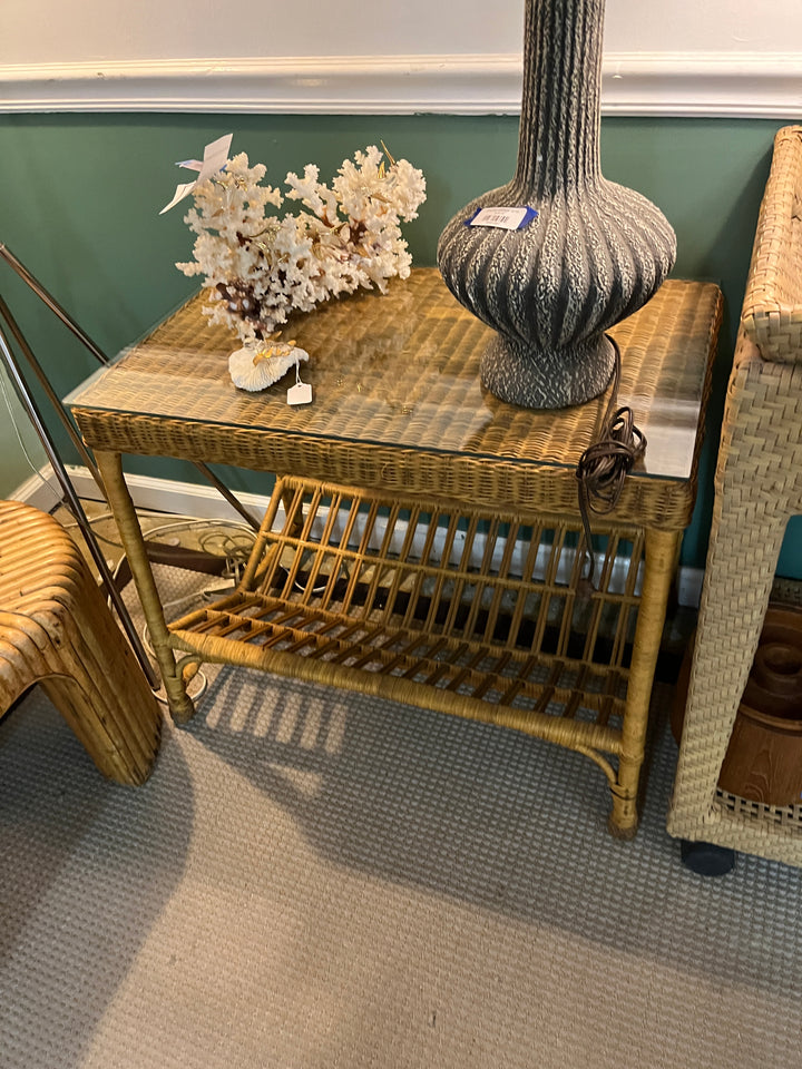 Rattan Magazine Table