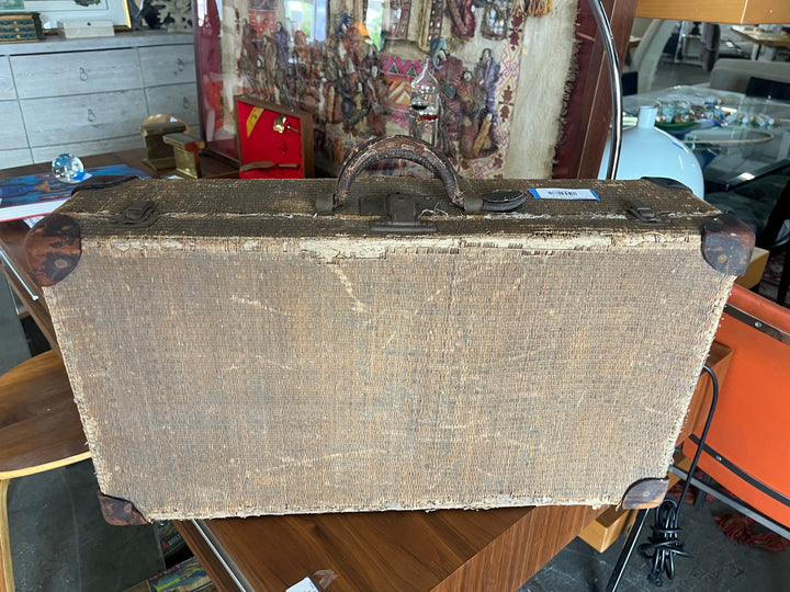 Antique wicker suitcase
