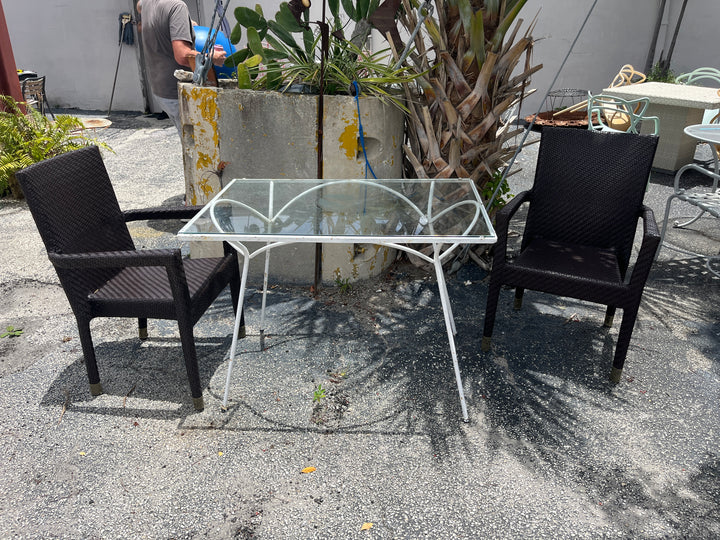 PR Woven Patio Arm Chairs