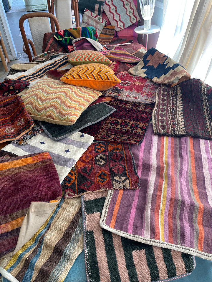Vintage rug pillow