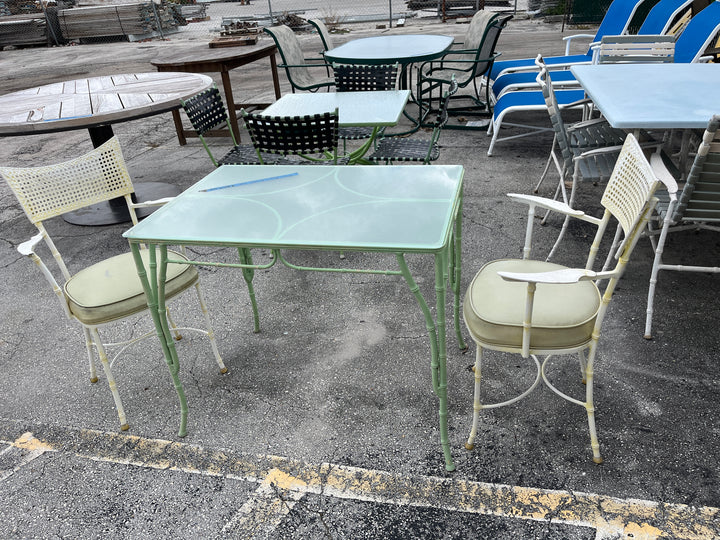 3 pc vintage faux bamboo Bistro Set