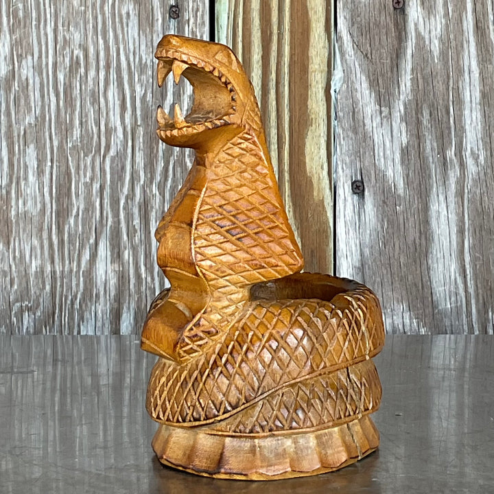 Cobra carved bowl