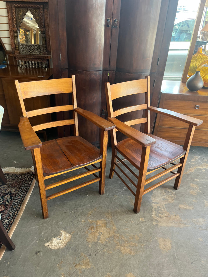 Pr. wood chairs