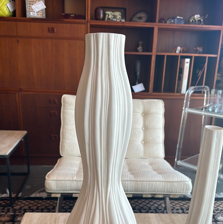 Tall white vase