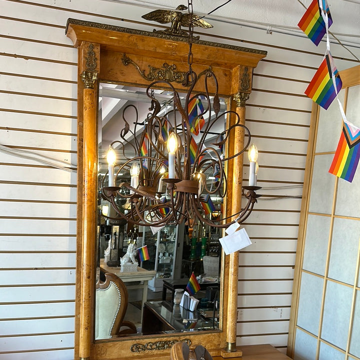 Burlwood ornate mirror