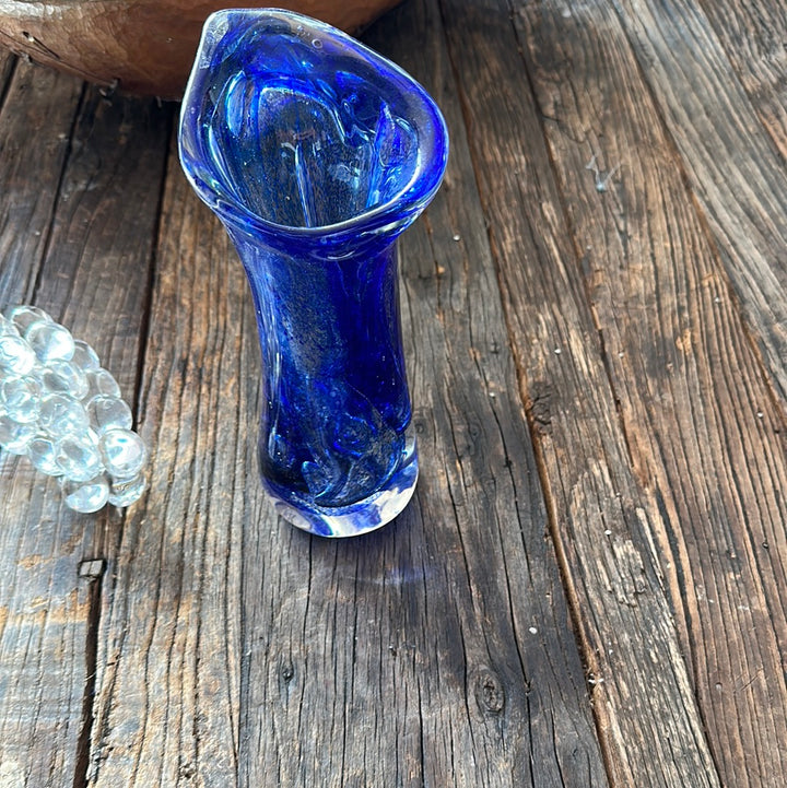 Blue crystal vase