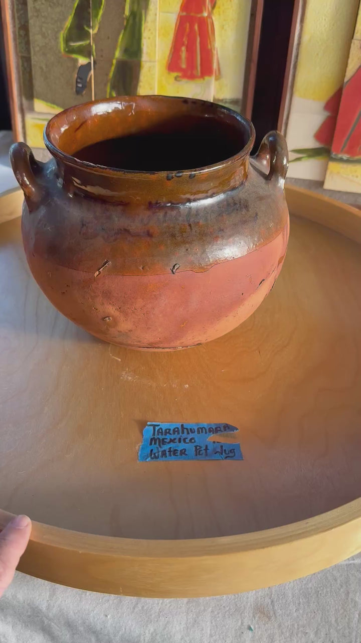 Vintage pottery basket