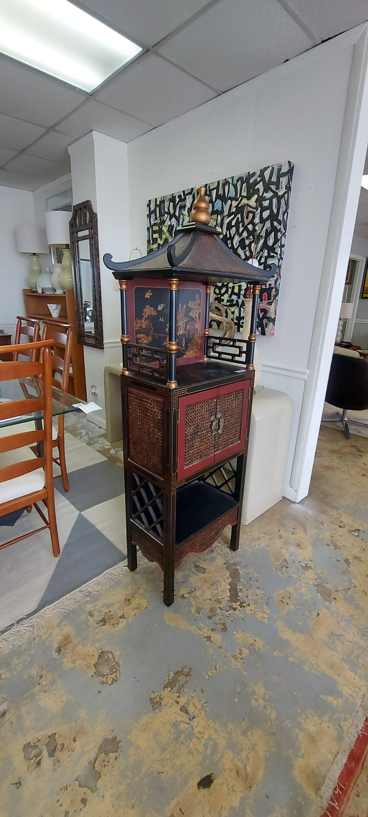 Pagoda style cabinet