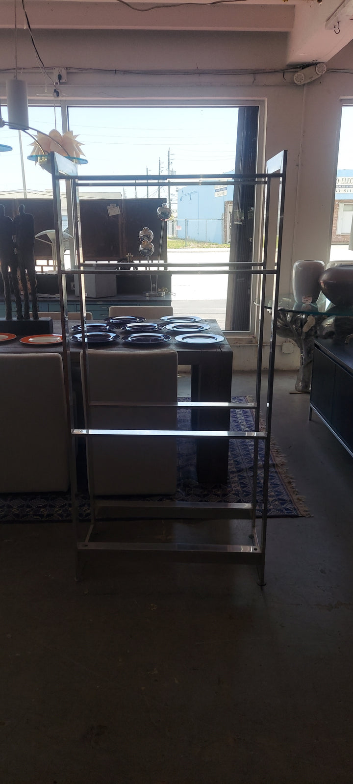 MCM Aluminum smoked glass etagere