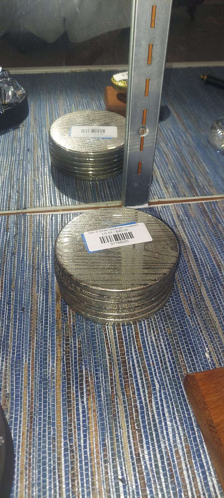 Set/ 6 Silver Godinger Coasters