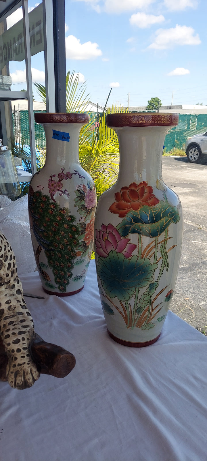 White Asian Vase lotus