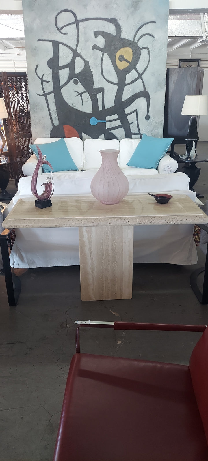 Travertine Console Table