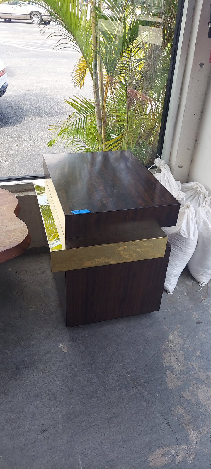 Wood & Brass Side Table