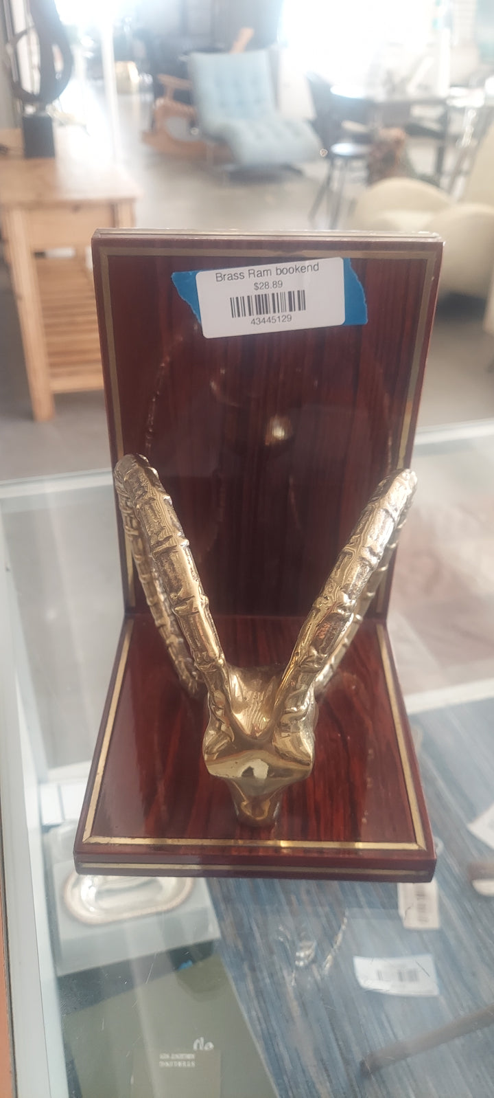 Brass Ram bookend