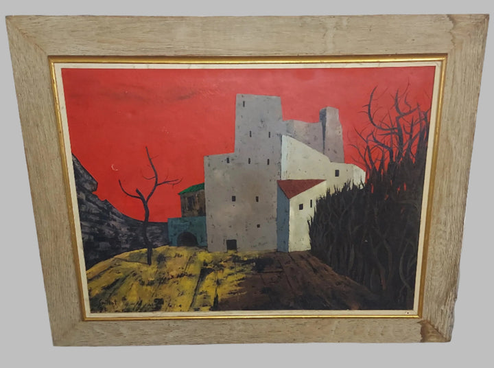 LG signed Painting by Alvaro Guillot '65 as is