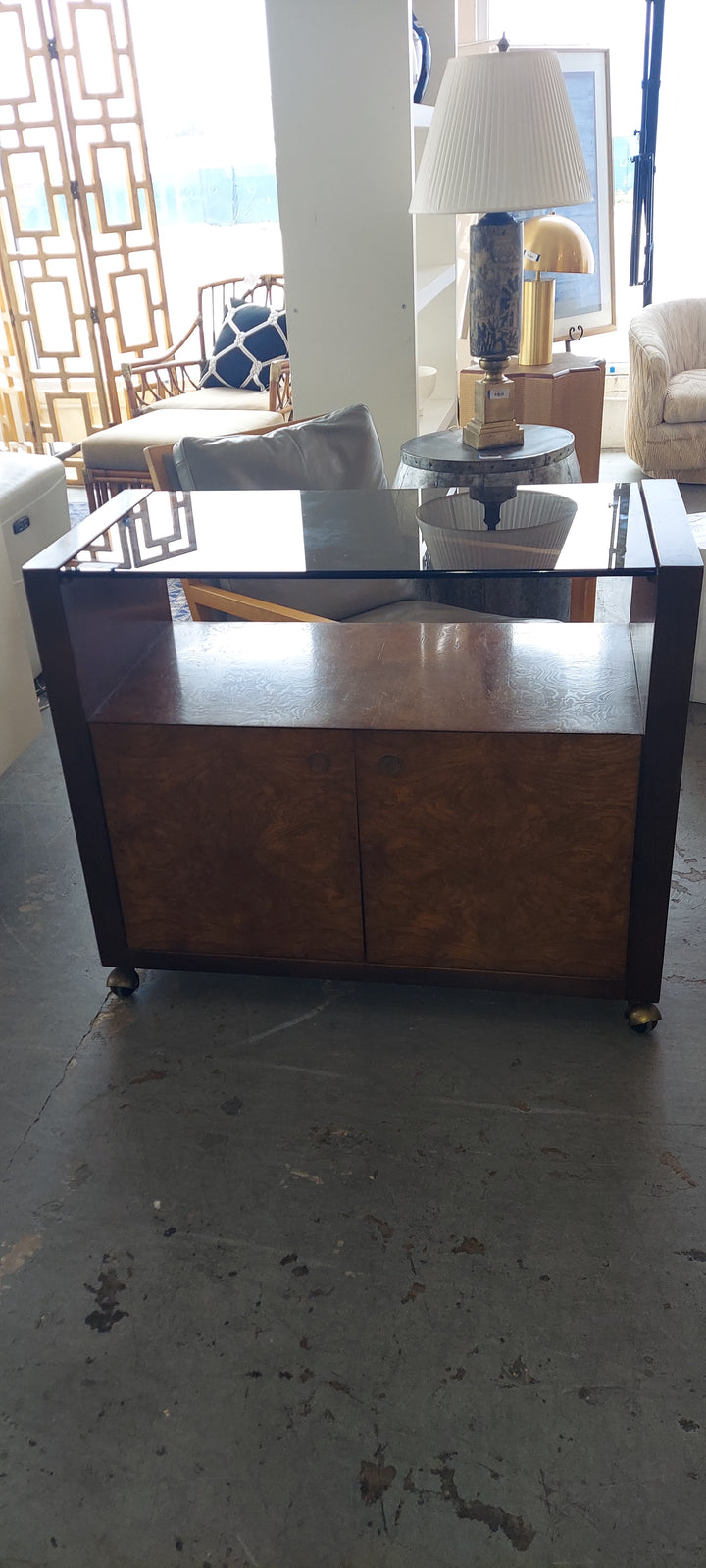 Burlwood Bar Cart