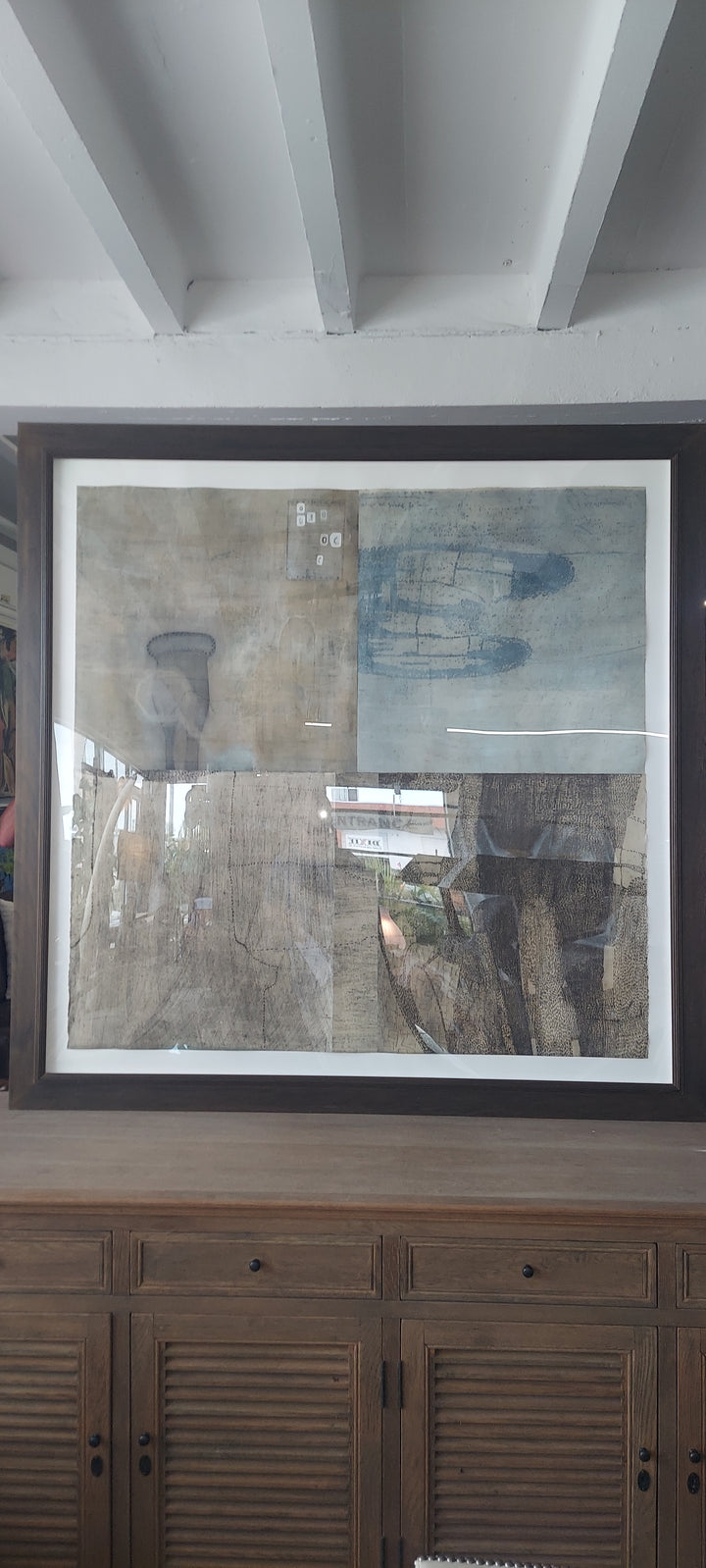 Collage Art on Paper Framed