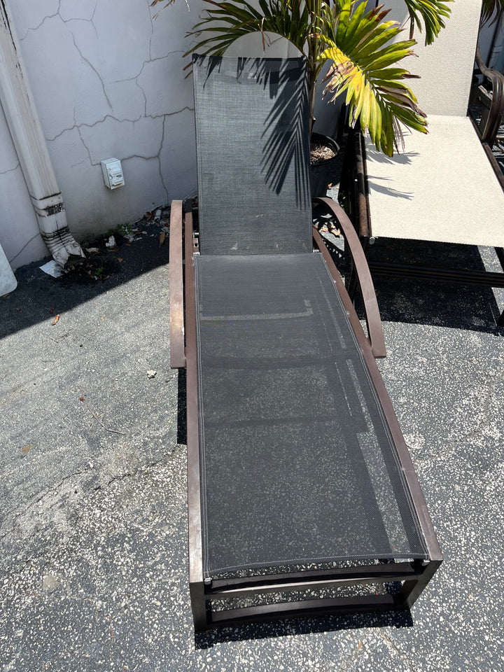 Brown metal lounger
