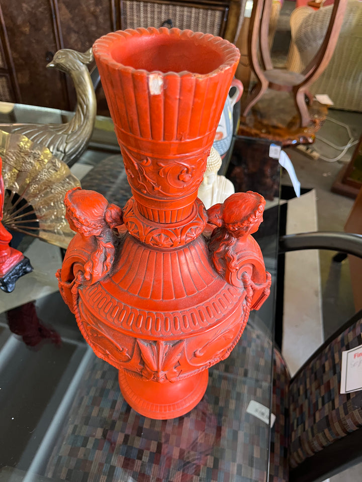 Orange face vase